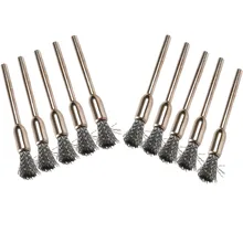10 шт. 3 мм хвостовик Dremel набор кистей для полировки стальной проволоки щетка для Dremel Jade Полированный инструмент для удаления ржавчины