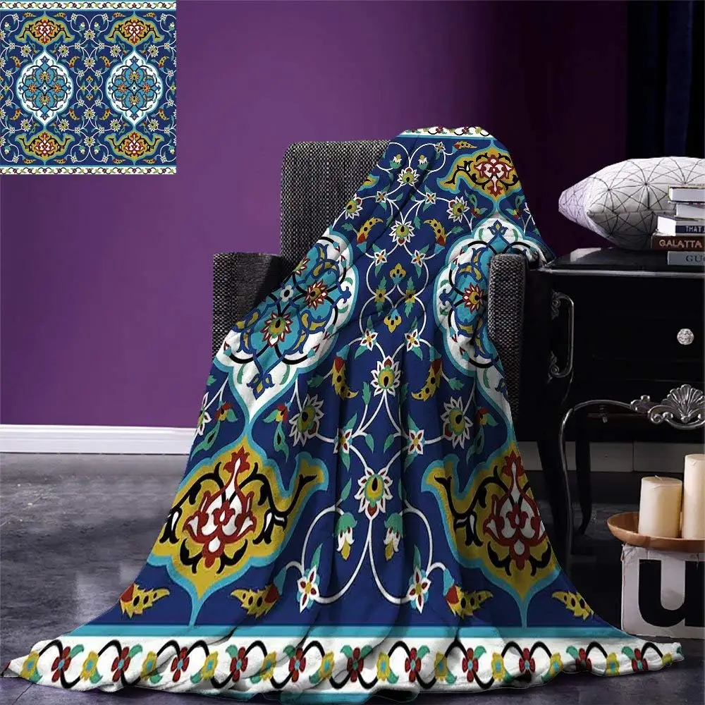 Moroccan Cool Jacket,Authentic Oriental Motif with Vintage Byzantine Style Tile Effects Artwork for Travel,S