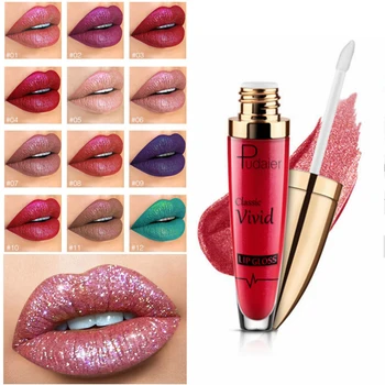 

Diamond 18 Color Glitter Lipgloss Lipstick Shiny Matte Liquid Lipstick Waterproof Long Lasting Make Up Lip Gloss Cosmetics
