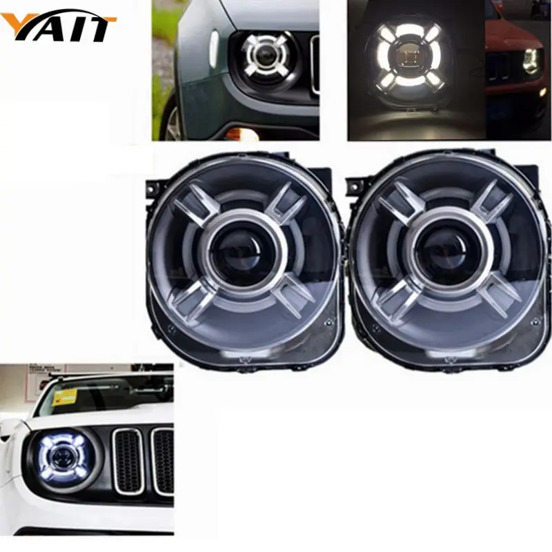

For 2015 2016 2017 Jeeep Renegade xenon Car LED Light HID Headlight Projector with DRL & Bi-Xenon Lens Headlamp