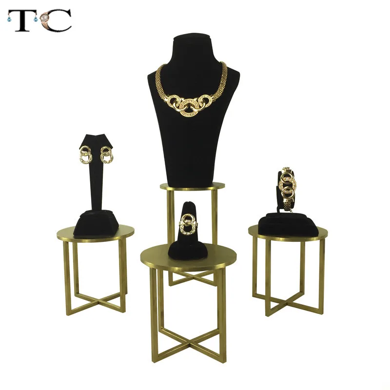 Stainless Steel Round Stand Jewelry Display Window showcase Jewellery