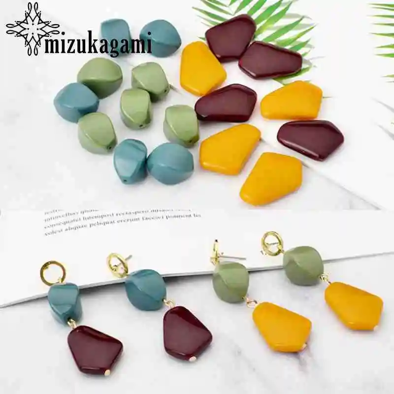 

Candy Color Resin Spacer Water Drop Shape Resin Charms Beads 10pcs/lot DIY Drop Earrings Jewelry Accessories
