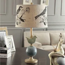 TUDA американский стиль фигурка птицы полимерная настольная лампа для гостиной, спальни классическая лампа