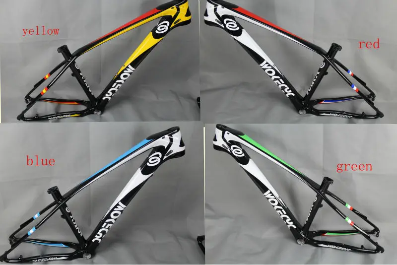 

2017 High Quality wokecyc black carbon mtb frame 26er 15.5 17 inch mountain bike carbon frame ,Easy to install external cables