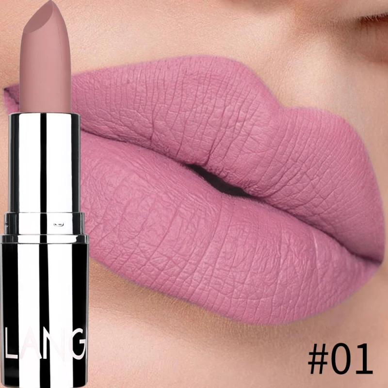 

Non-stick Cup Natural Matte Lipstick Long Lasting Make-up Moisturizing Solid Lip Balm Maquiagem Lipstick
