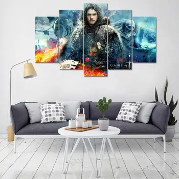 

Prints Pictures Modern Canvas For Living Room Home Decor 5 Pieces Game Of Thrones Paintings Modular Wall Art Poster Framework