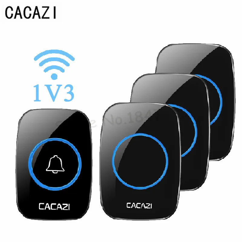 CACAZI New Wireless Doorbell Waterproof 180M Remote EU UK US Plug Cordless 38Pcs Door Bell 220V