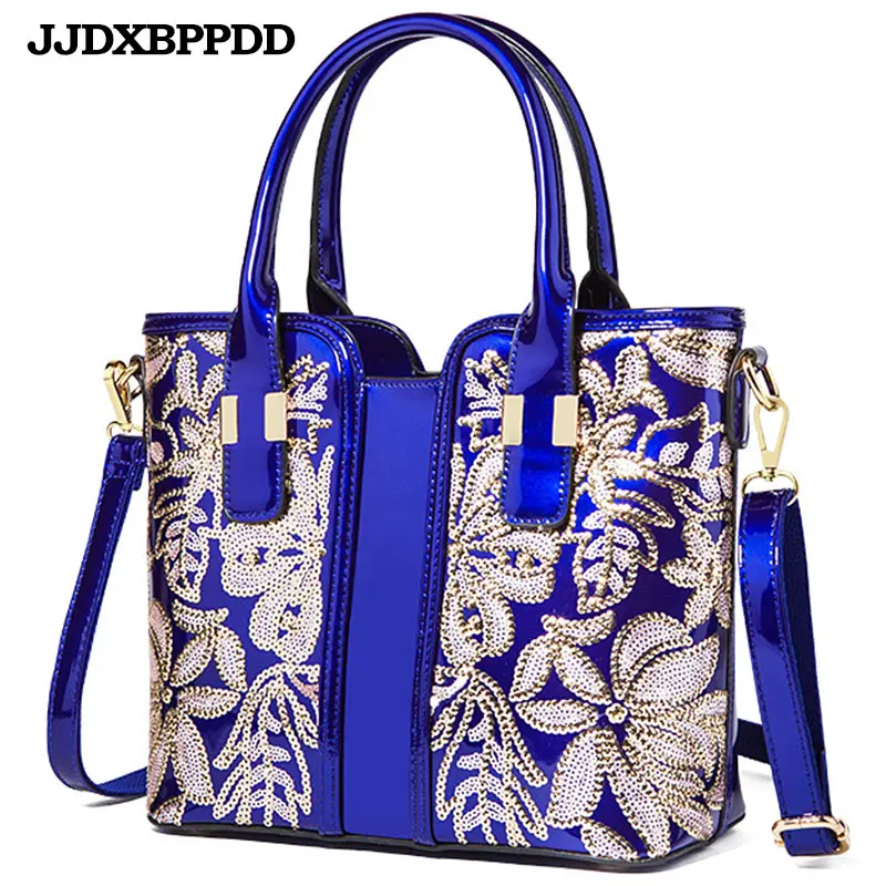 JJDXBPPDD, женские сумки, сумки на плечо, большая вместительность, женские сумки на плечо, сумки-мессенджеры, цветочные, Роскошные, лакированная кожа, сумка