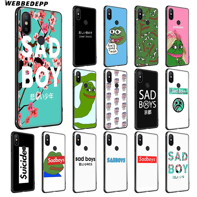 Мягкий силиконовый чехол WEBBEDEPP Sad Boy Frog Meme для Xiaomi Redmi Note 7 6 6A 5 4 4X 4A S2 Plus Pro Lite Go |