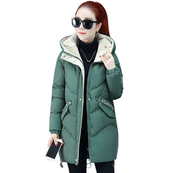 

women's plus size coats 2019 Fashion solid casual cotton-padded winter jacket women hooded warm parkas outwear female