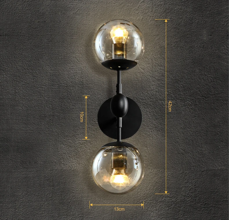 Nordic настенная лампа в виде светящегося шара Винтаж вверх и вниз настенное бра E27 Крытый промышленный настенный светильник Современные настенные декоративные огни