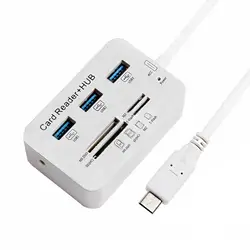 Micro USB HUB 3,0 мульти-Сплиттер Тип C концентратор USB 3 Порты и разъёмы Combo M2/SD/TF Card Reader для компьютера PC Аксессуары USB-C Порты и разъёмы адаптер