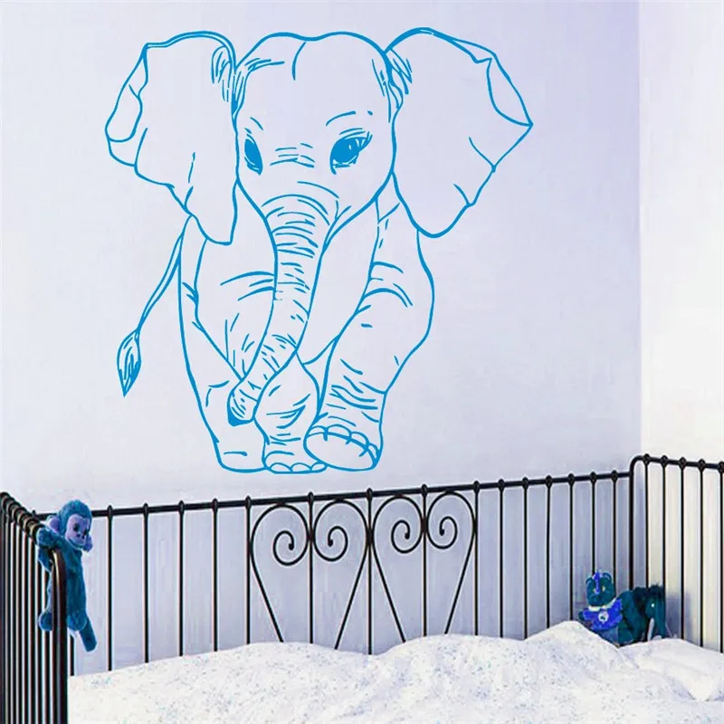 

Little Elephant Pattern Wall Sticker For Home Nursery Bedroom Decor Vinyl Wall Murals Cute Elephant Patterned Wallpaper