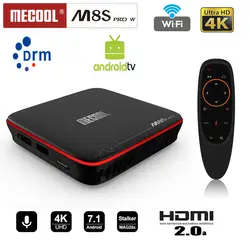 MECOOL Android 7,1 ТВ коробка M8S PRO W Smart S905W 4 ядра 2 Гб Оперативная память DDR3 16 GB 4 K 1080 P 2,4G Wi-Fi set top Box голос Управление коробка