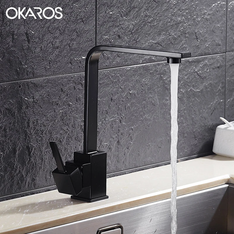 OKAROS New Design Kitchen Faucet Quartz Stone Brass Body 360 Degree Rotation Vessel Sink Basin faucet