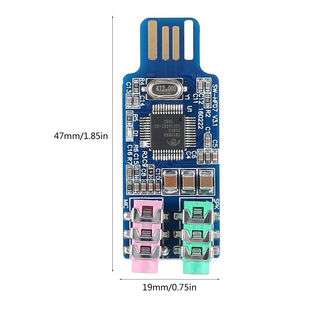 Бесплатный привод Usb звуковая карта внешняя звуковая карта компьютера ноутбук звуковая карта Cm108 чип Hf07