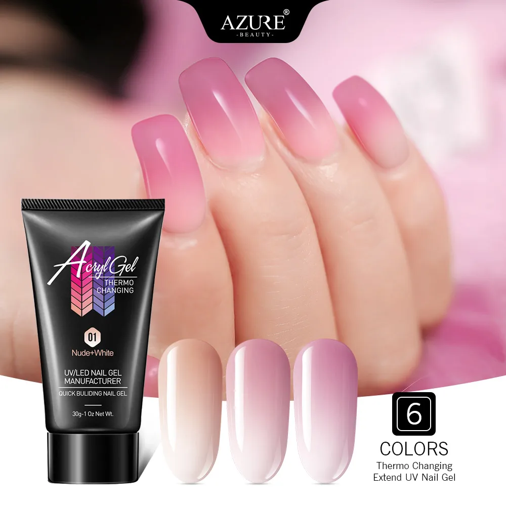 

Azure Beauty Acrylic Extend UV Nail Gel Extension Builder UV Gel Nail Art Gel Color Changing With Temperature Nail Gel