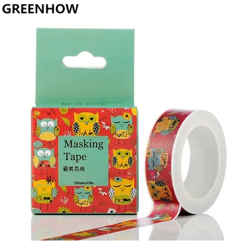 

GREENHOW Beautirul 15mm*10m washi paper tape/crazy birds masking japan washi tape 3017