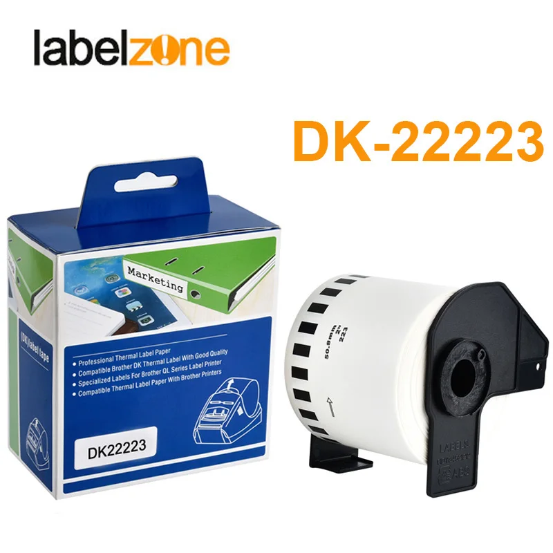 1PC Refill Rolls Thermal Paper DK-22223 Label 50mm*30.48m Continuous Compatible for Brother Printer White DK22223 | Компьютеры и офис