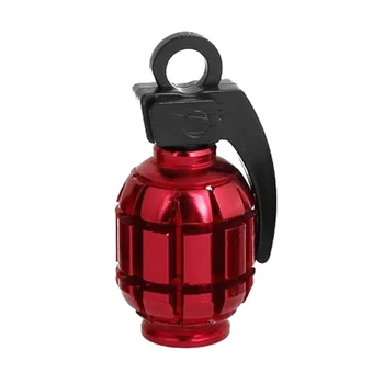 

AUTO Auto Parts Red Grenade Shape Tyre Valve Caps 2 Pairs 8mm Hole Dia
