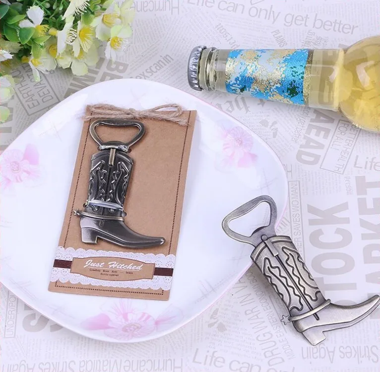 

Creative Boot Bottle Opener Vintage Alloy Bronze Hitched Cowboy Boot Shape Beer Bottle Opener Gift 20pcs/lot
