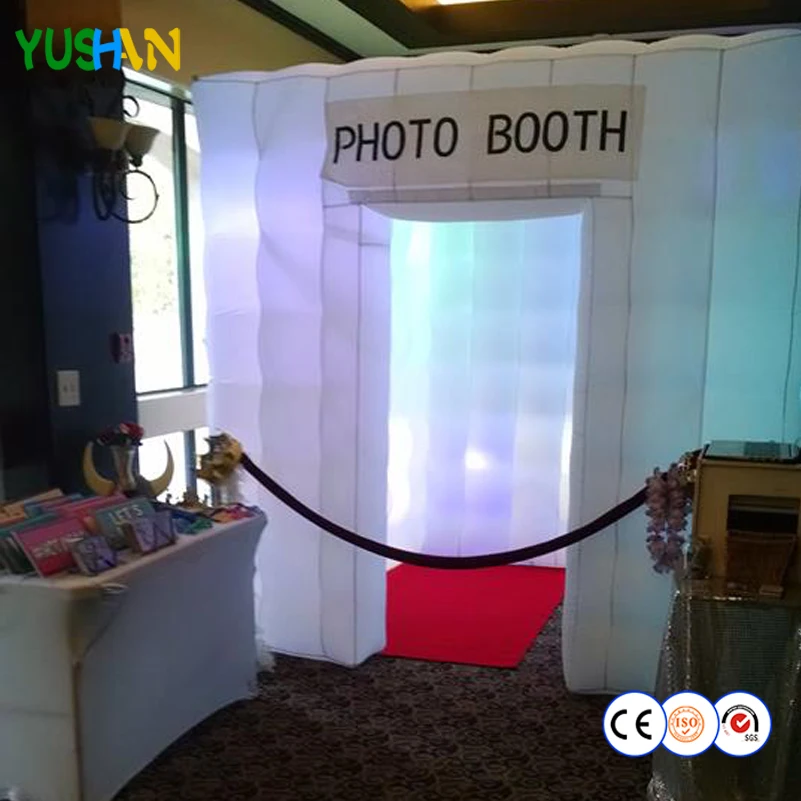 

Popular cheap cube inflatable photo booth with LED Changing Lights Inner Air Blower Photo Booth Tent For Wedding Party Promotion