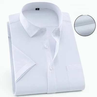 Мужская рубашка с коротким рукавом, большой размер 10XL 11XL 12XL 13XL 14XL, деловая офисная удобная летняя белая рубашка с отворотом 8XL 9XL - Цвет: picture color