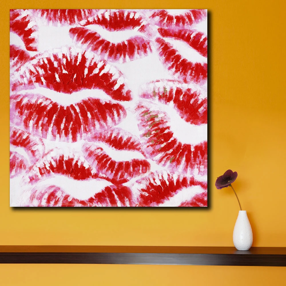 Fashion Pop Art Oil Painting Wall Picture Red-Roars Animal Printed Canvas For Living Room Home Decor Unframed | Дом и сад