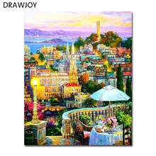 DRAWJOY в рамке настенные художественные картины DIY картина маслом по номерам живопись и каллиграфия современный пейзаж домашний декор GX7189 40*50 см