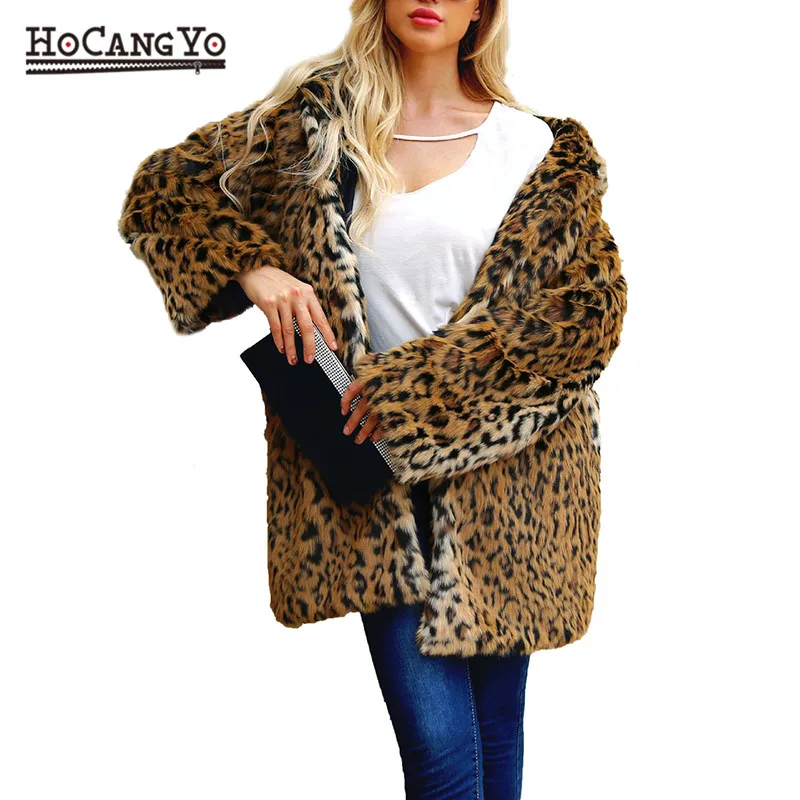 De Fourrure À Leopard Capuche Fausse Outwear Et Hcyo Manteau Automne Manteaux Peluche Femme Femmes Chaud Léopard Hiver En Doux Vestes XYBqwI