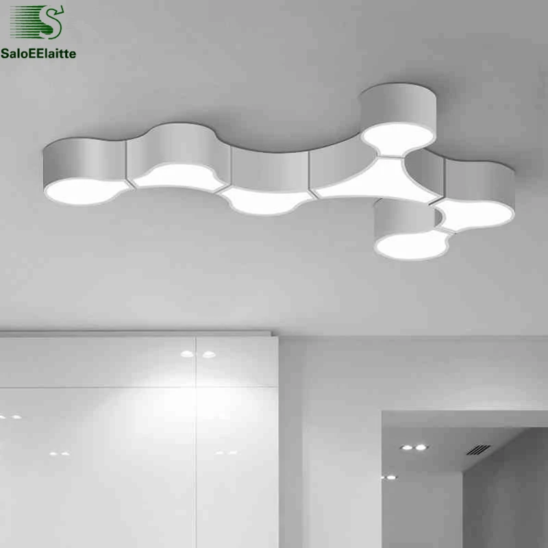 Us 65 52 18 Off Modern Simple Geometric Diy Led Ceiling Lamp Foyer Free Combination Led Ceiling Light Luminaria Led Lighting For Indoor Fixture In