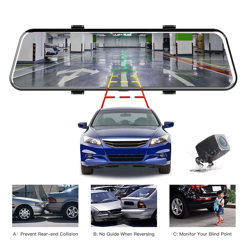 F960 1080 P 10 зеркало заднего вида потокового светофора пресс двойной объектив Автомобильная камера Интеллектуальный hd-рекордер