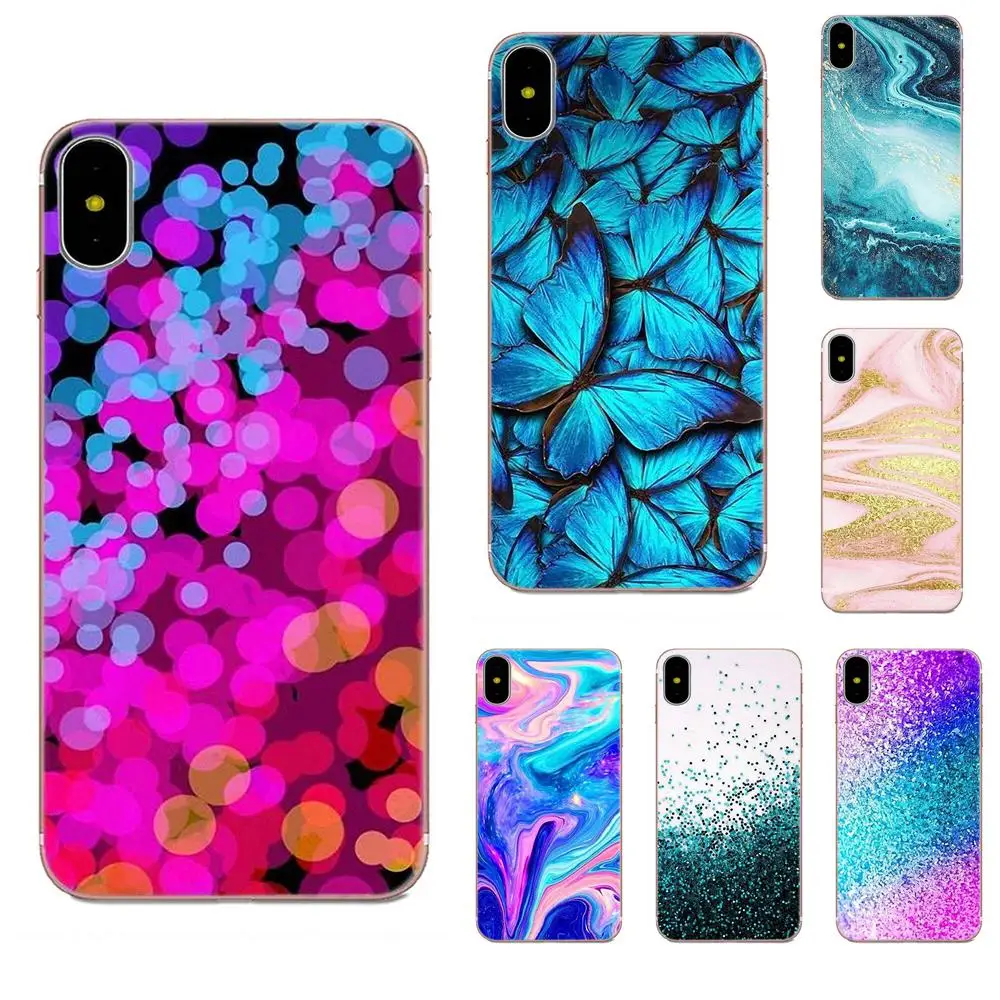 

Luxury Water Blue Gold Effect Simple Phone Cases For Huawei Honor Mate Nova 2 6A 7A 7C 8C 8S 10 10i Y5 Y9 Lite P Smart GR5 2019