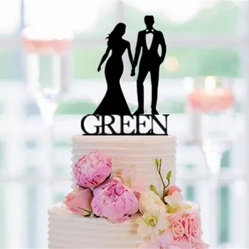 

Sweet Couple Bride and Groom Hand In Hand Wedding Cake Topper for Wedding Anniversary Engagement Cake Decorations Supplies