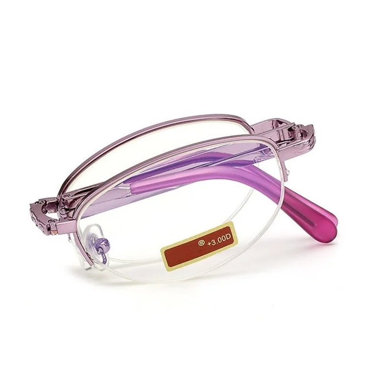 Анти-усталость анти-Blu-ray очки для чтения женщин мужчин складной очки для пресбиопии женские металлические очки с оригинальной коробкой