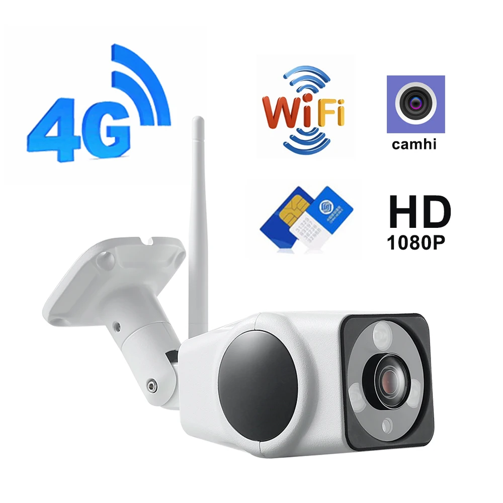 4G sim-карта камера наружная 1080P 2MP камера беспроводная CCTV камера видеонаблюдения 3g P2P sd-карта