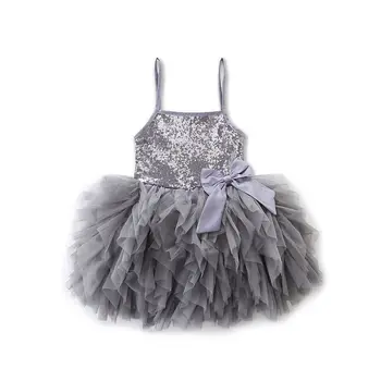 

2018 new Cute Girls Princess Dress Kids Baby Party Sequins Pageant Lace Dresses Clothes