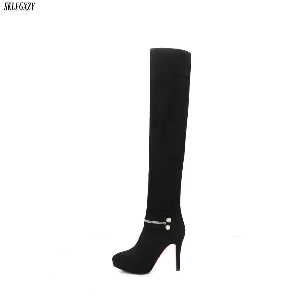 

Autumn and winter new arrival women knee-high boots heels women's boots European fashion women's shoes size 34-40