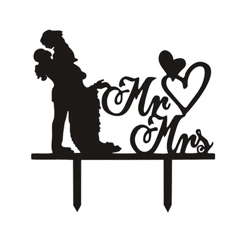 

Love Hearts Mr & Mrs Acrylic Bride Groom Cake Flag Toppers Multi Colors For Wedding Anniversary Party Cake Decor Hot Sale