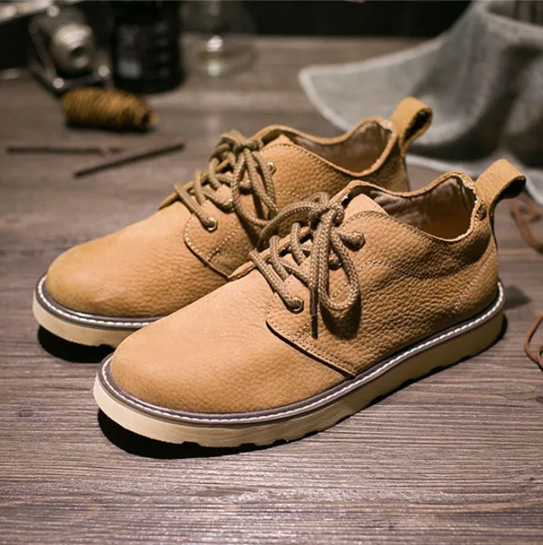 

Autumn and winter boots, frosted texture, lychee leather, soft retro men's boots, Martin tooling shoes
