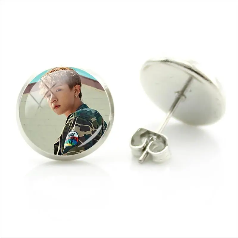 JWEIJIAO Корея трендовые серьги Monsta X Band с логотипом Shownu MONSTA X Album NEWTON фото серьги-гвоздики для фанатов подарочный набор украшений для ушей MN02