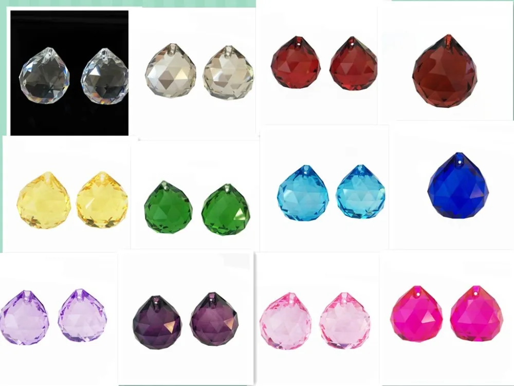 

240pcs,12 colors 30mm Crystal Chandelier Balls Faceted Balls For Home/Wedding Decoration