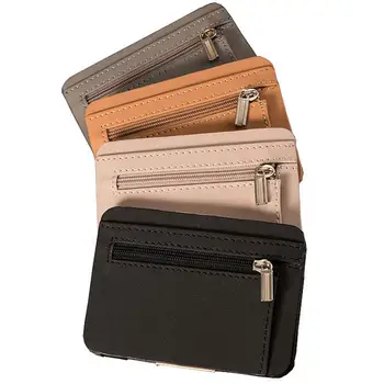 

Fashion Portable Solid Color Coin Holder Pouch Unisex Purse Card Slots Gift