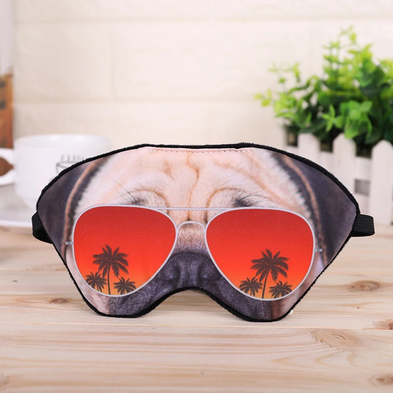 3D Animal Cartoon Eye Mask For Sleep Realistic Soft Blindfold Creative Tiger Pug Cat Eyepatch Shading Eye Shade Cover Adjustable5
