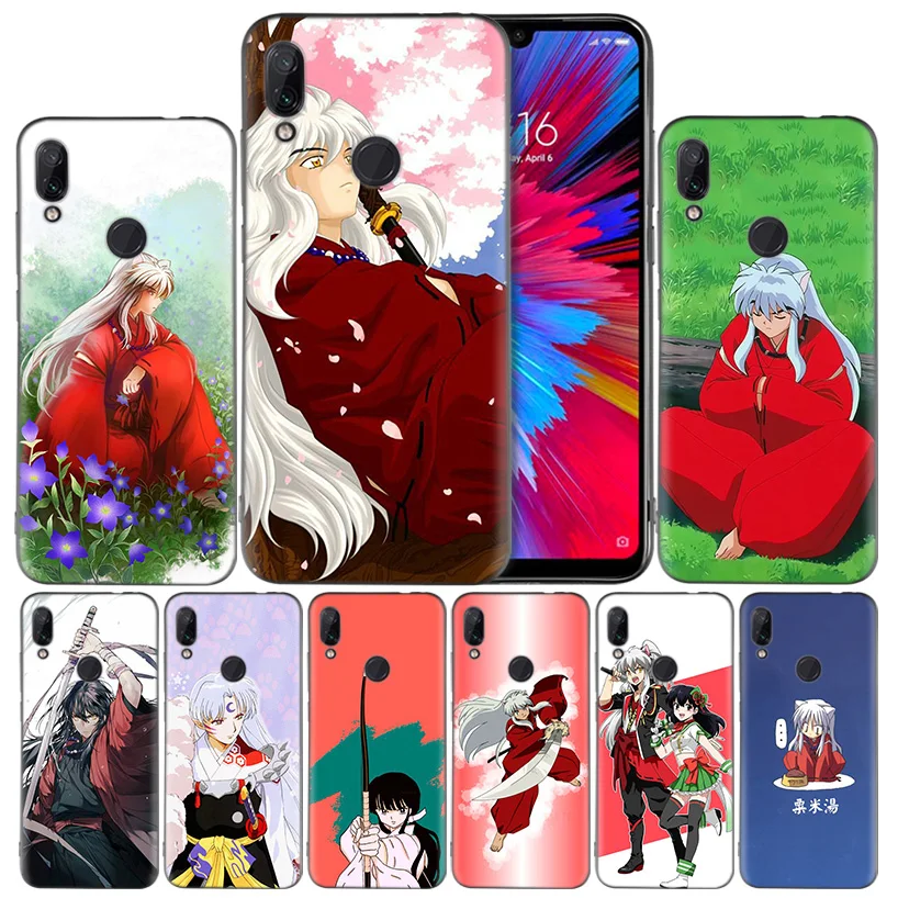 

Inuyasha Anime Black Silicone Case Cover for Xiaomi Mi 9 8 Play A1 A2 Redmi Note 7 6 6A 5 Plus S2 GO Lite Pro Pocophone F1 Coque