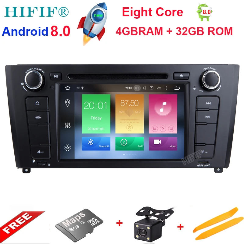 

HIFIF Android 8.0 CAR DVD player FOR BMW 1 SERIES E81 E82 E83 E87 E88 2004-2012 car audio stereo Multimedia GPS 8Core 4GB+32GB