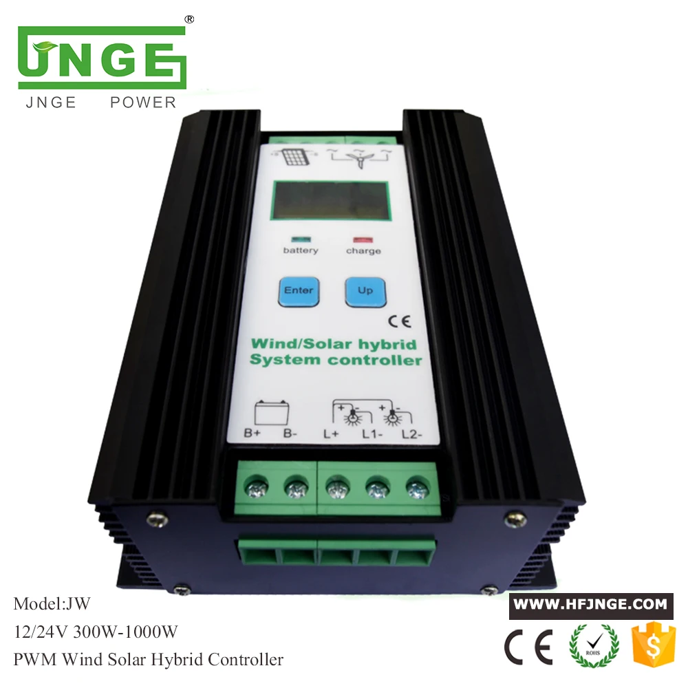 

JNGE Brand 500w-1000w Wind Solar Hybrid Charge Controller Light/Timer Control LCD Display Wind Turbine Solar Panel Charger