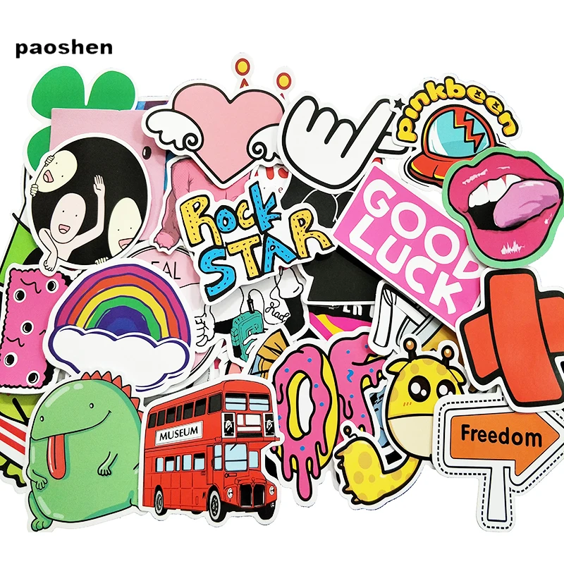 50 Pieces of Personalized Cartoon PVC Stickers are Suitable for Decorating the Desktop Wall Computer Skateboard Luggage | Игрушки и