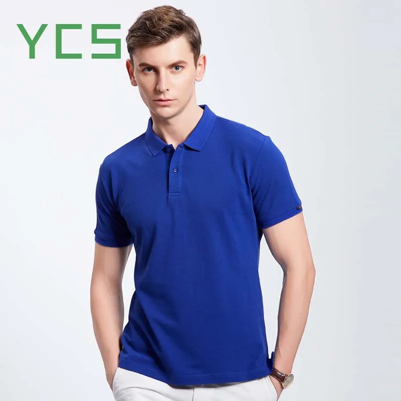 Sapphire blue YCS Store, на заказ, 7 узоров, Мужская рубашка поло, хлопок, с вышивкой/принтом с вашим собственным логотипом для компании или команды - Цвет: Sapphire blue