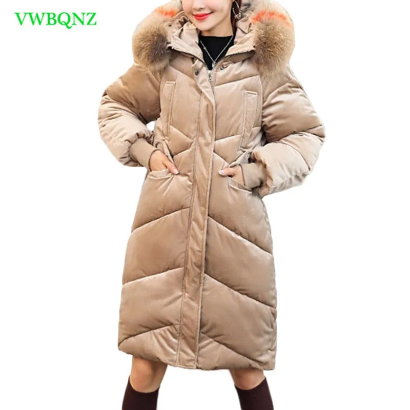 Coffee Survêtement black Veste De À A787 Femmes blue Coréennes Chaud Capuche Fourrure Hiver Rose Coton Vers Lâche Manteau pink Bas Le Col Automne D'or Velours Color AxqA1p